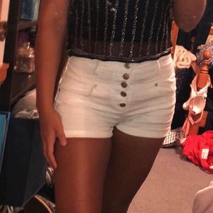 White high waisted shorts
